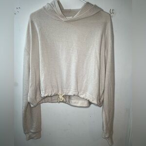Cream cropped hoodie